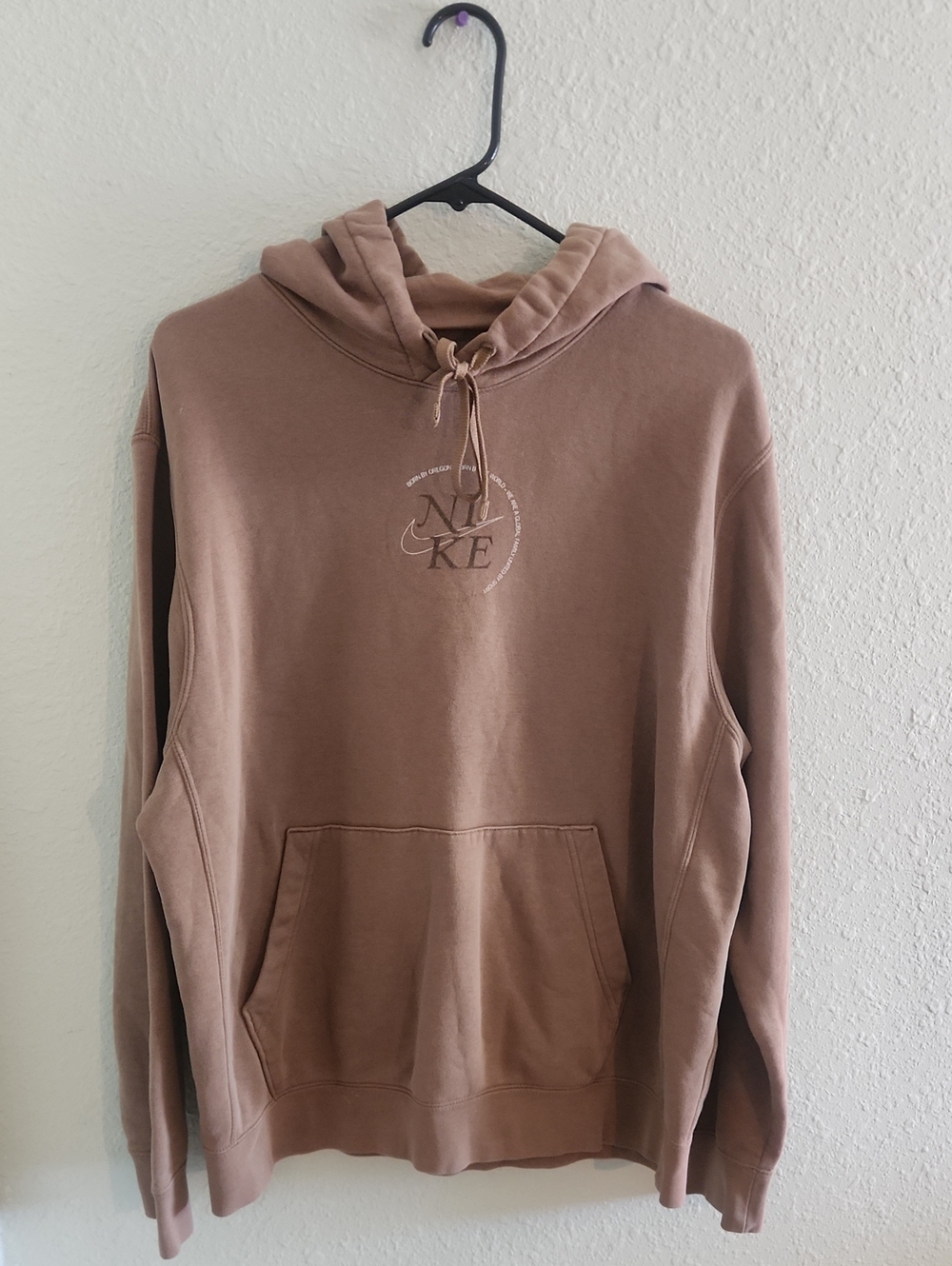 Nike Men's Taupe Brown Pullover Hoodie Size Large